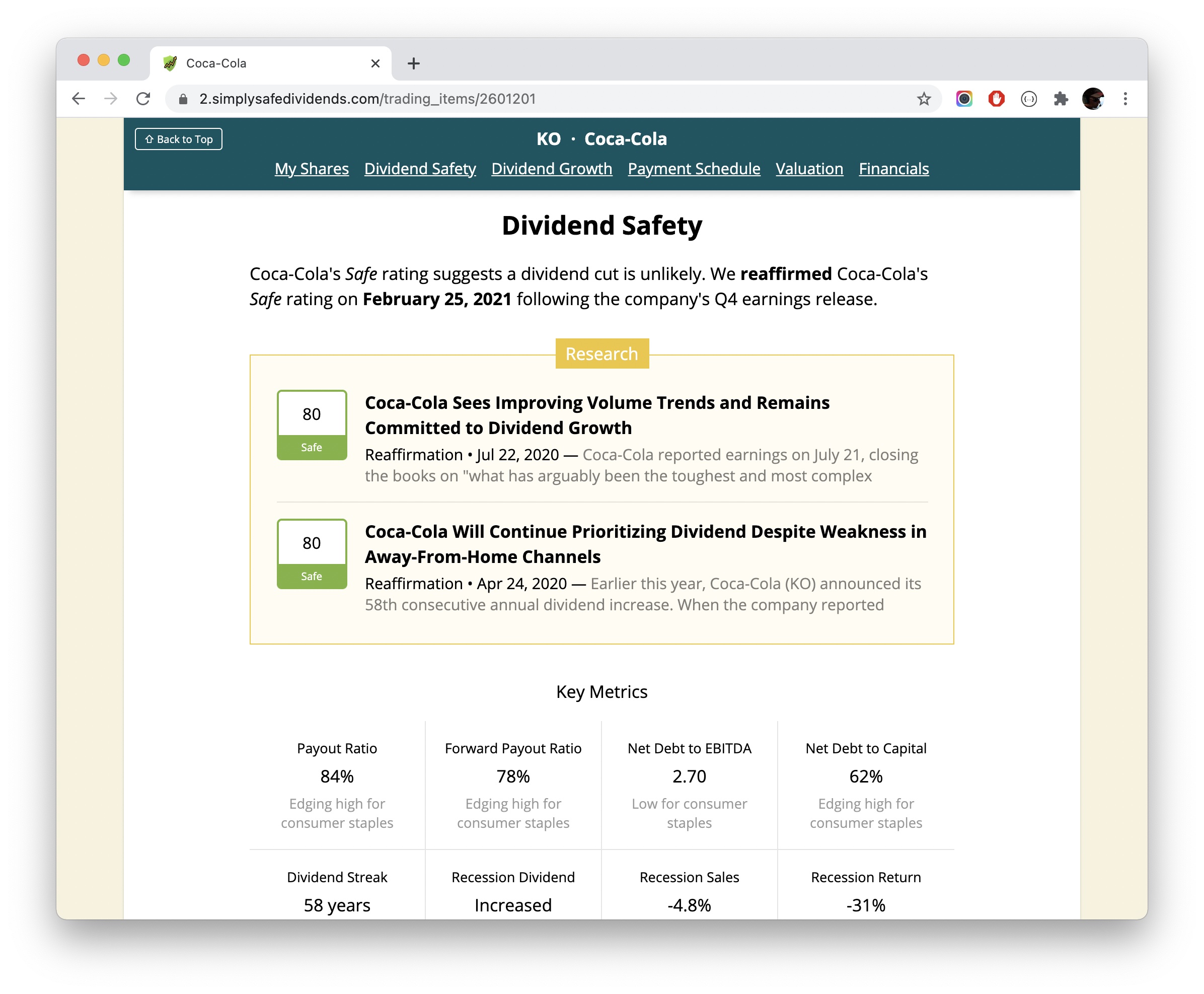 Dividend Safety Scores Time Tested Time Saving